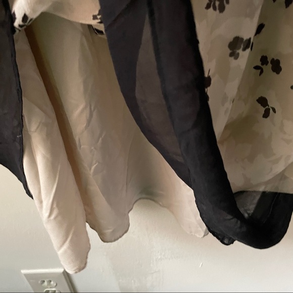 Ann Taylor Black & Tan Silk Strappy Midi Dress W/Horizontal Waist Pleats -Size 2 - Picture 11 of 13